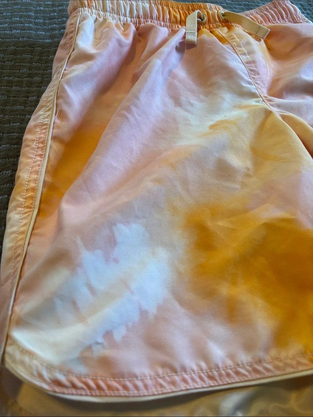 Hanna Andersson Pink and Orange Tie-Dye Mesh Lined Swim Shorts Sz 10/130